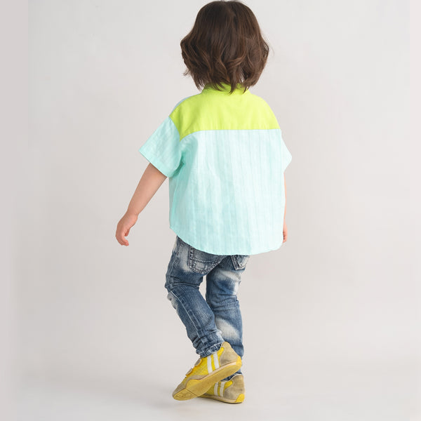 【New Arrival】ami amie : バンドカラー半袖シャツ/261016