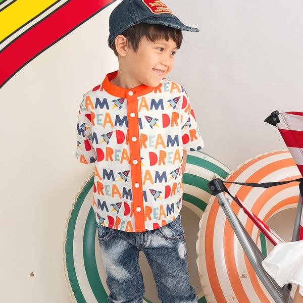 【New Arrival】ami amie : バンドカラー半袖シャツ/261016