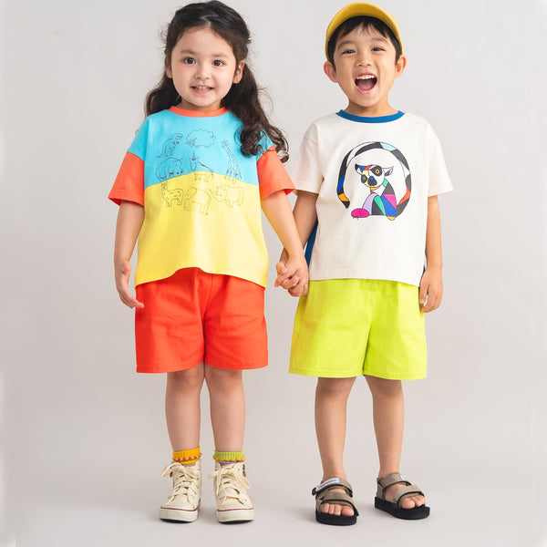 キッズ】カラフルショートパンツ＋トップスセット｜子供服 男の子