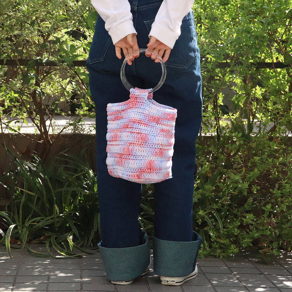 sawada itto：サワダイット-デジタル編み図2203yn-9-クリアハンドルバッグ