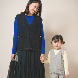 【New Arrival / キッズ&ママサイズ】ami amie : リブニットカットソー/990004