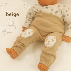 ami amie : パンダ膝当て付きベビーレギンス/990005)