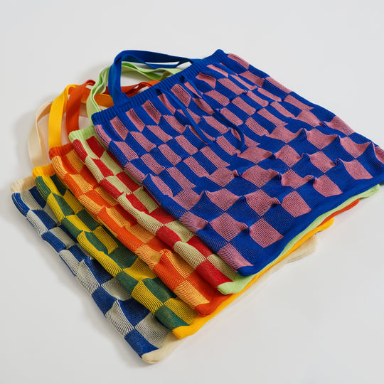 marusawa:D'eco Bag/和紙糸xリサイクルポリエステル　凸凹（デコボコ）ニットバッグ