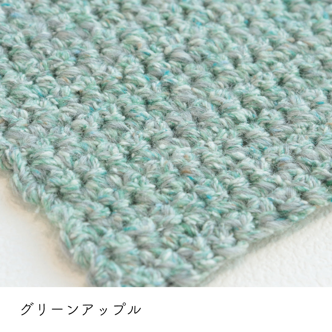 キャンディ グリーン<br>アップル かぎ針編みの編み地