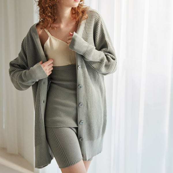 NETENE.：Puffy Knit Cardigan パフィーニットカーディガン