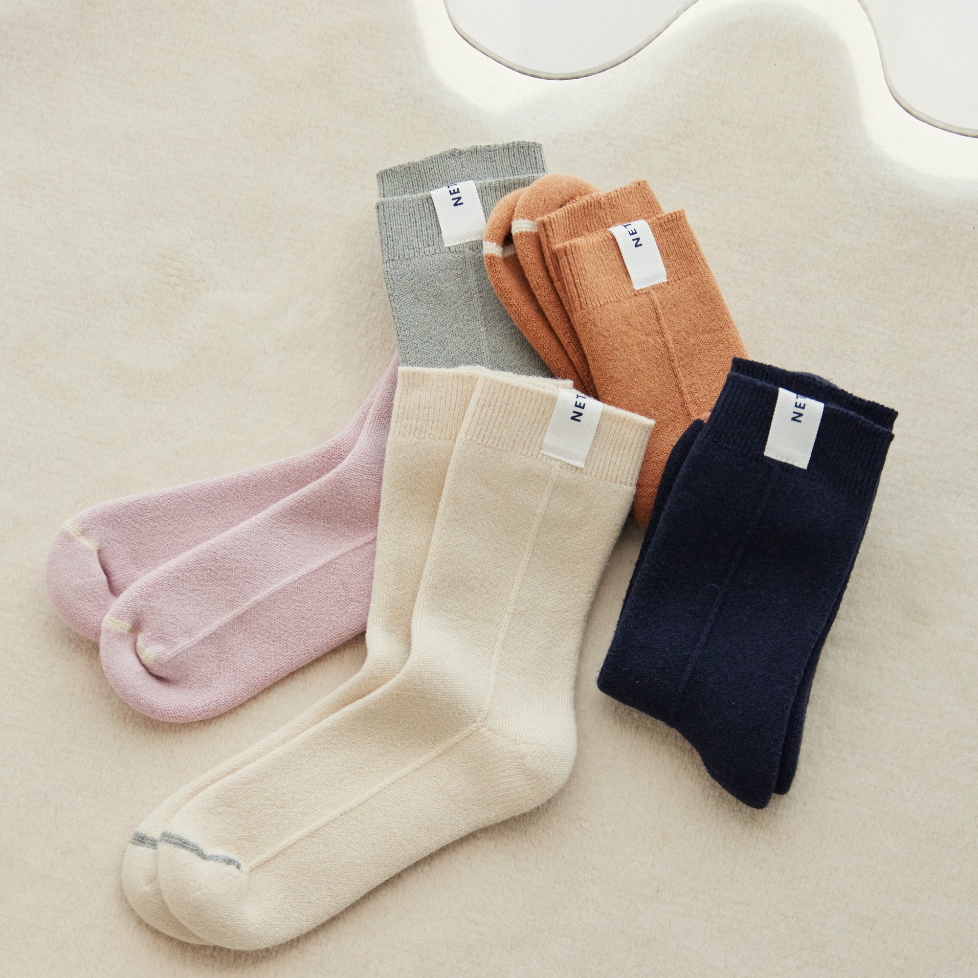 NETENE.：Double Knit Socksダブルニットソックス (PINK SALT)
