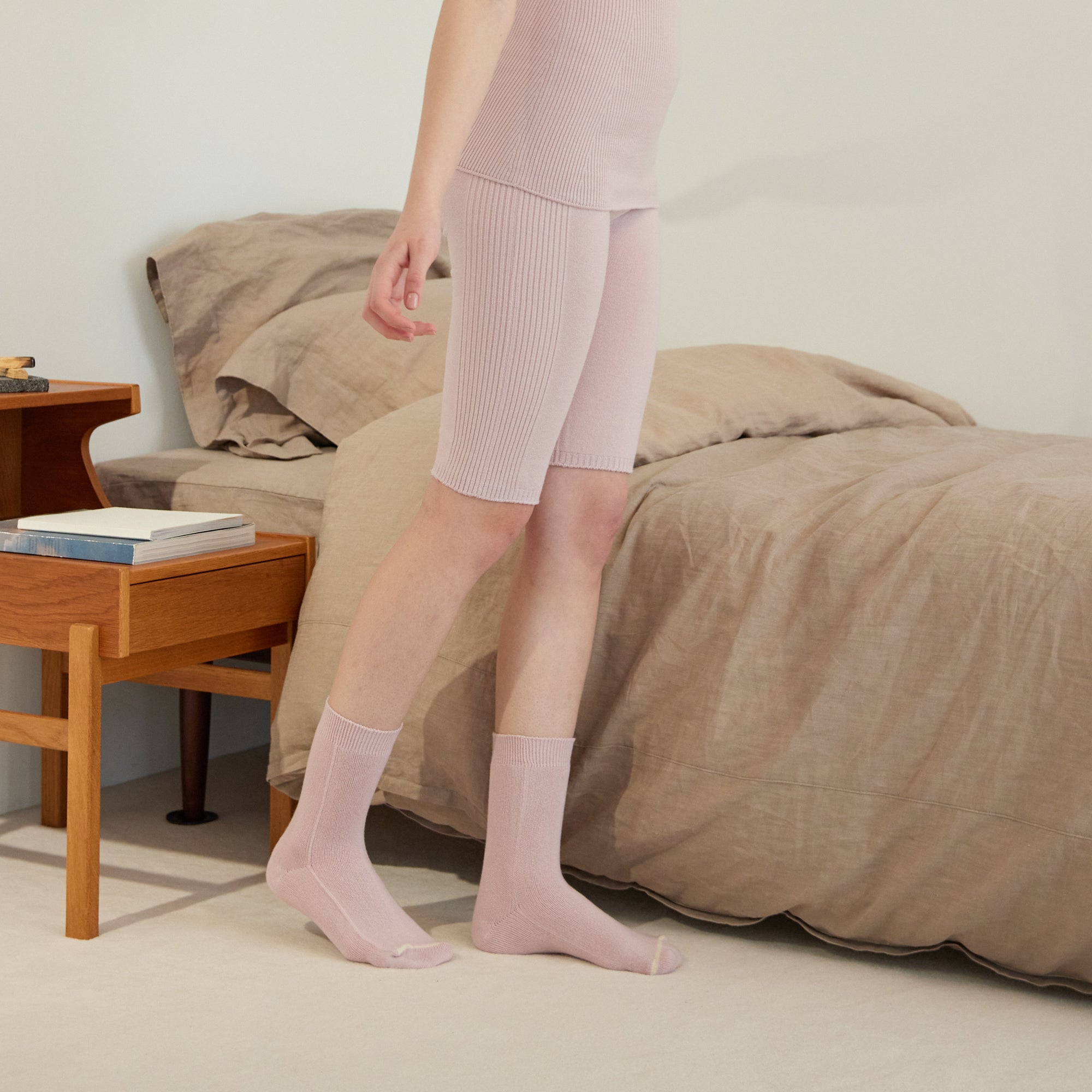 NETENE.：Double Knit Socksダブルニットソックス (PINK SALT)