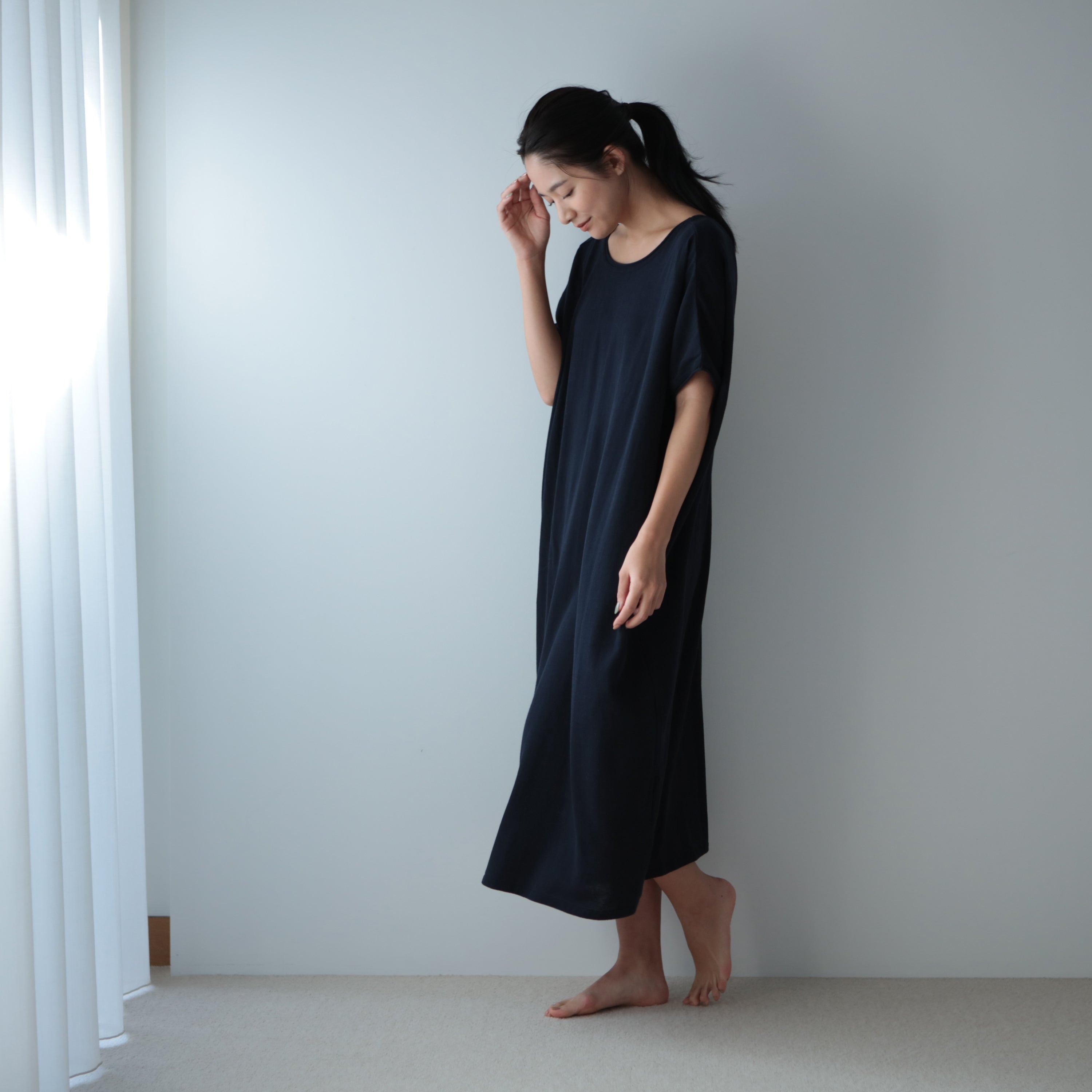 NETENE.：《SALE》Cozy Cotton Knit One Piece コージーコットンニットワンピース