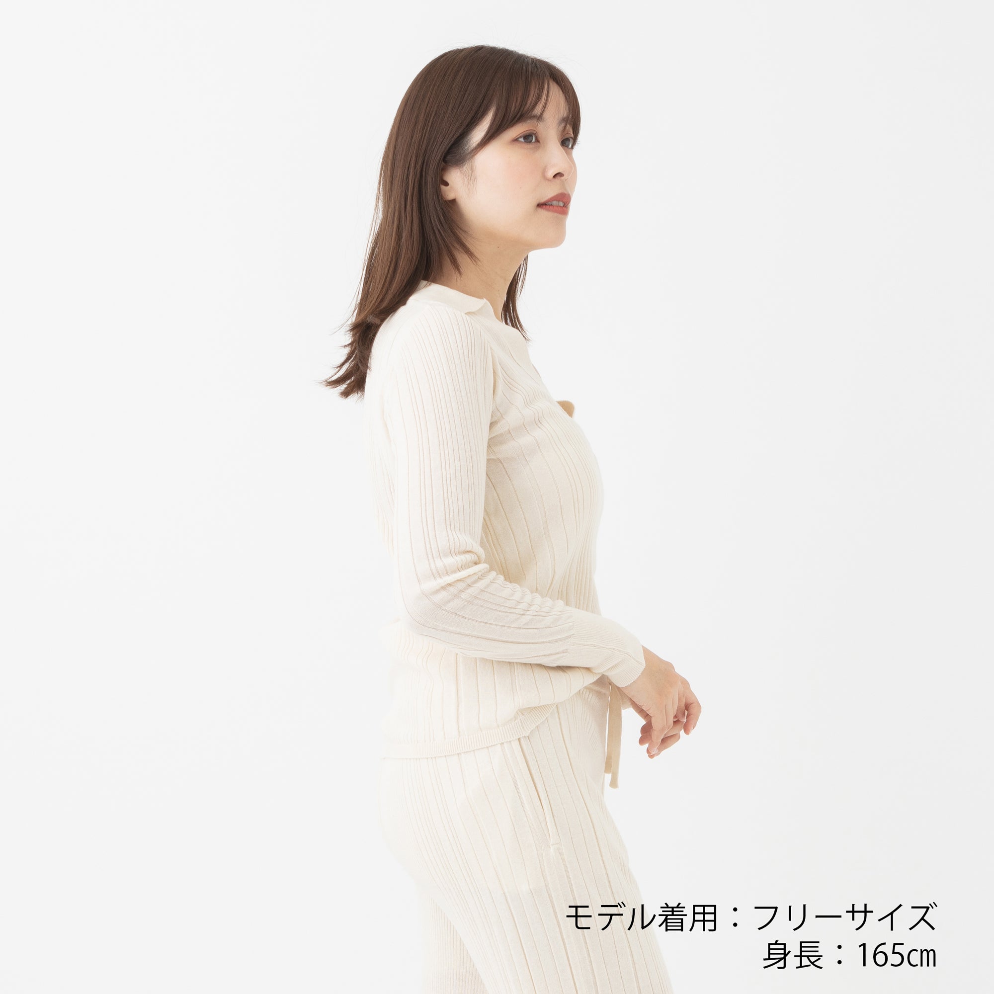 NETENE.：Fika Random Rib Knit Polo フィーカ ランダムリブニットポロ