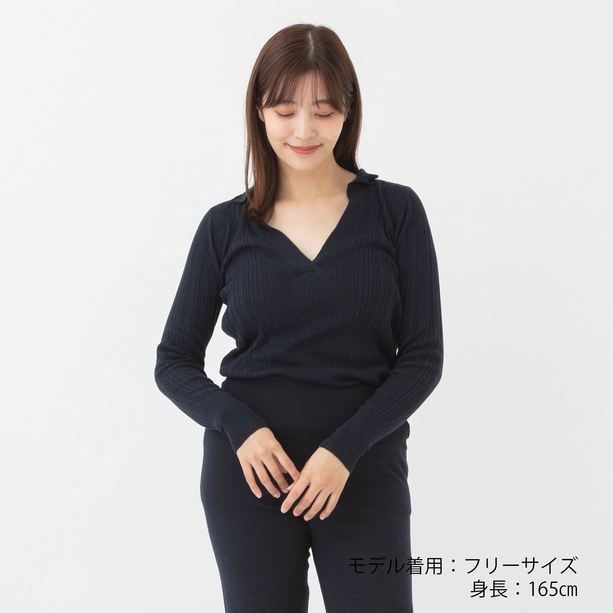 NETENE.：Fika Random Rib Knit Polo フィーカ ランダムリブニットポロ