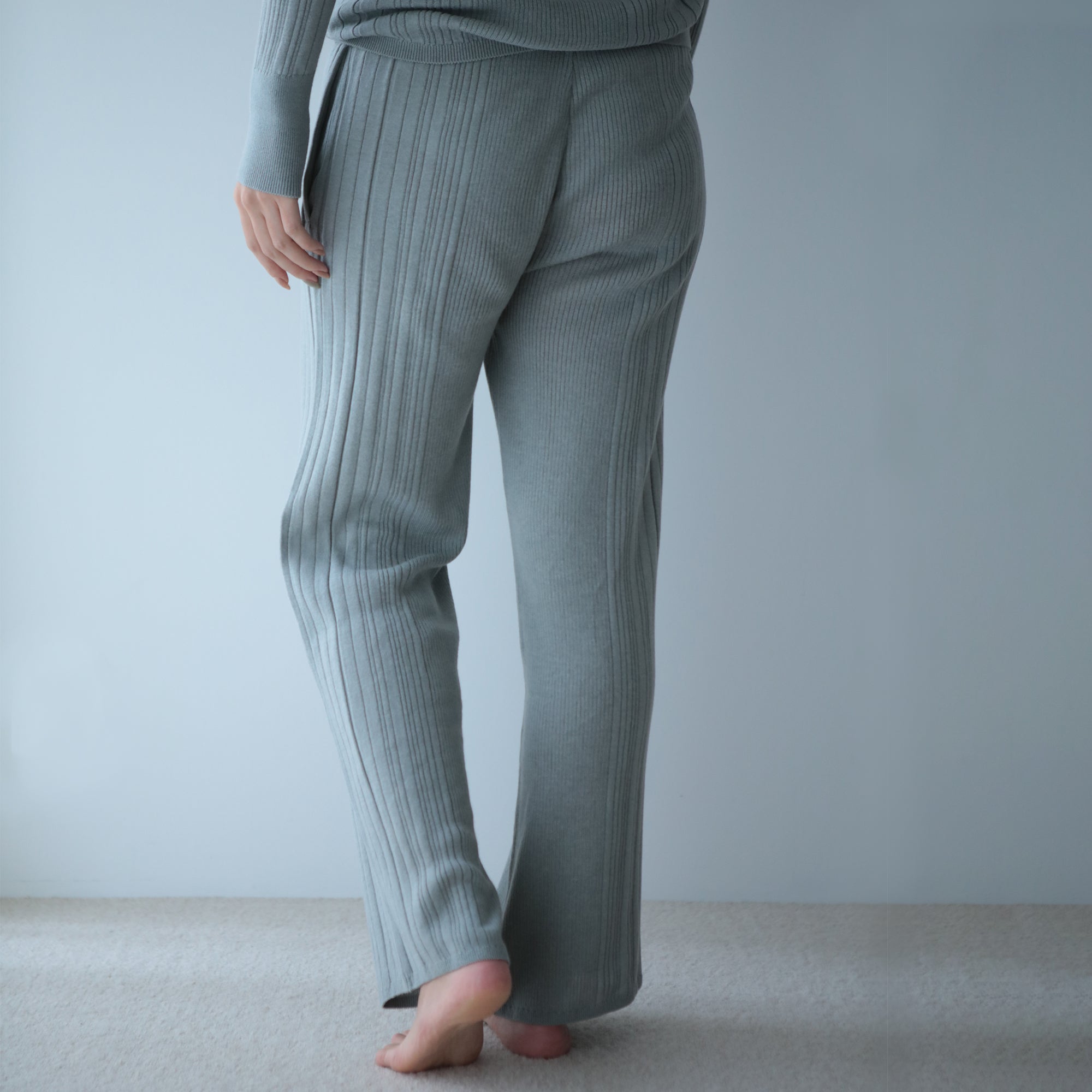 NETENE.：Fika Random Rib Knit pants フィーカ ランダムリブニットパンツ