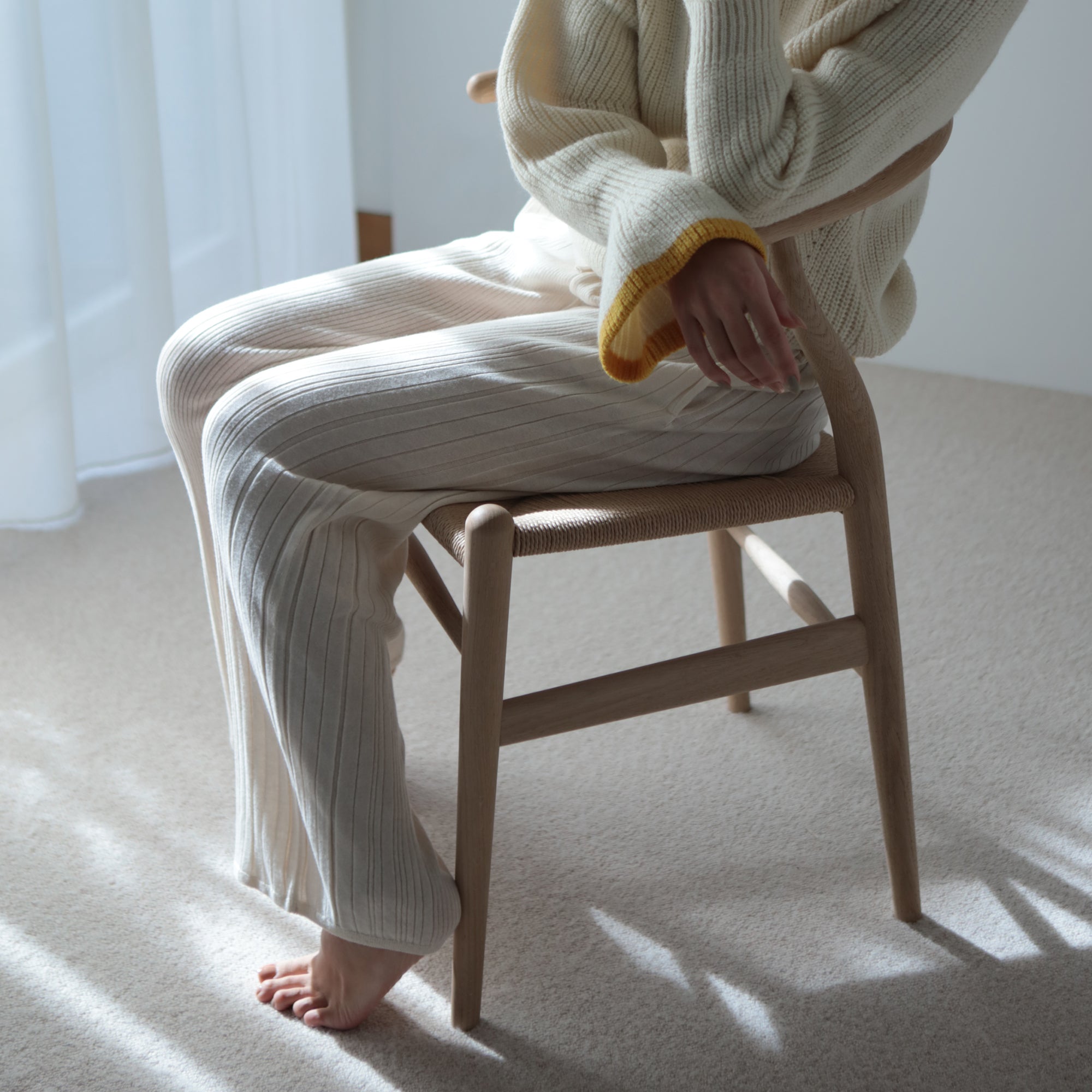 NETENE.：Fika Random Rib Knit pants フィーカ ランダムリブニットパンツ