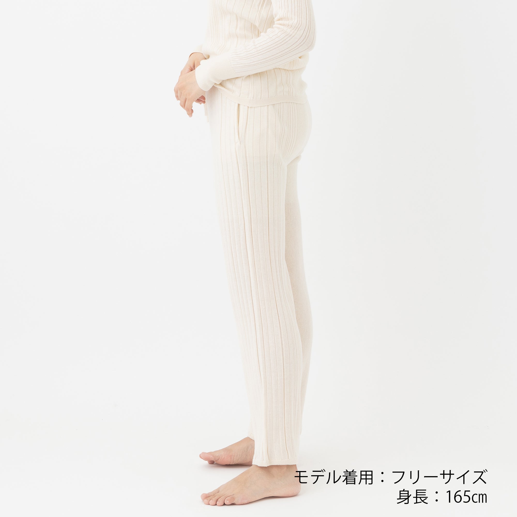 NETENE.：Fika Random Rib Knit pants フィーカ ランダムリブニットパンツ