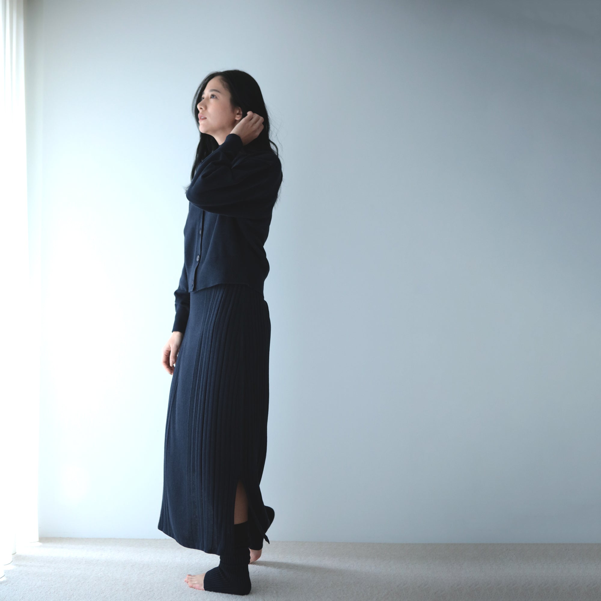 NETENE.：Fika Random Rib Knit Dress フィーカ ランダムリブニットワンピース