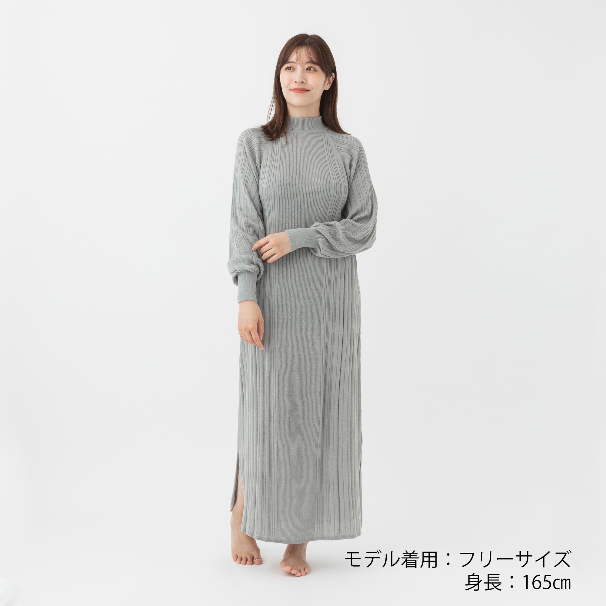 NETENE.：Fika Random Rib Knit Dress フィーカ ランダムリブニットワンピース