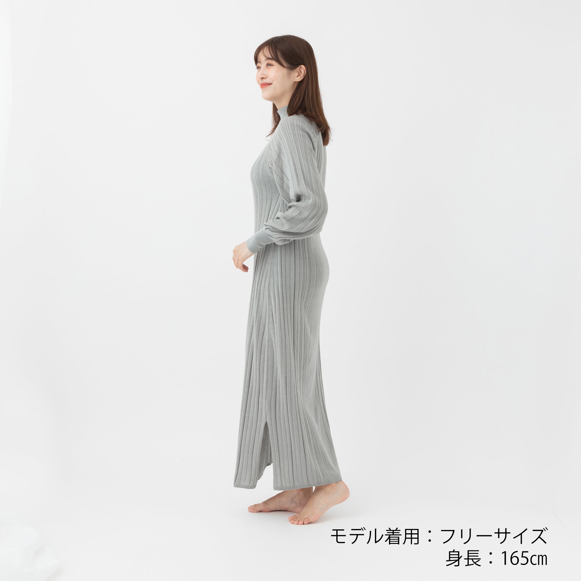 NETENE.：Fika Random Rib Knit Dress フィーカ ランダムリブニットワンピース
