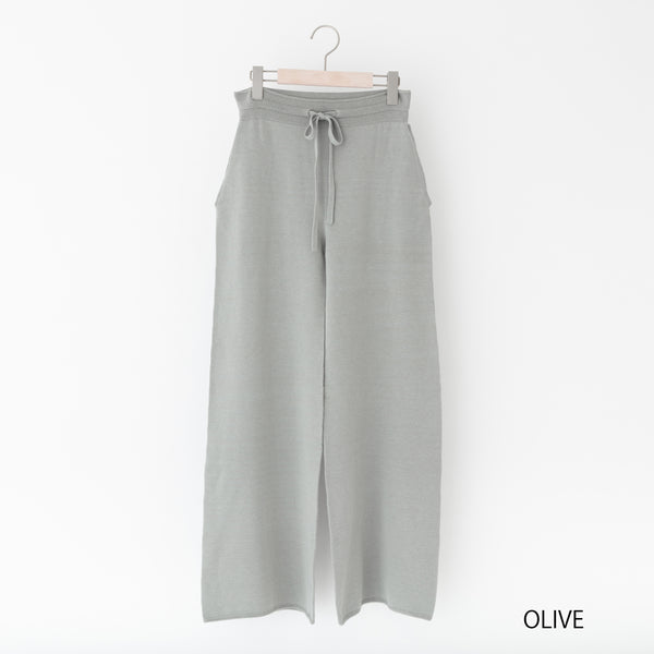 NETENE.：《SALE》Feel Smooth Knitted Wide Pants フィールスムース ニットワイドパンツ