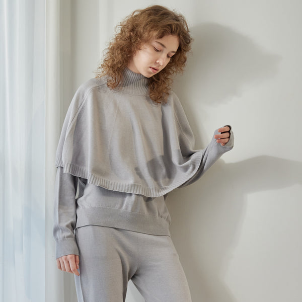 NETENE.：Comfy Knit Poncho コンフィニットポンチョ