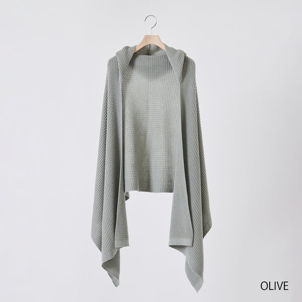 NETENE.：Puffy Knit Hoodie Stole  パフィーニットフードストール