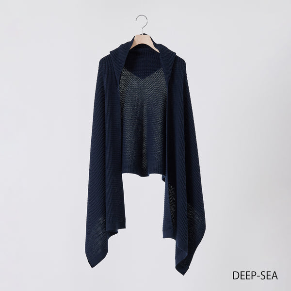 NETENE.：Puffy Knit Hoodie Stole  パフィーニットフードストール