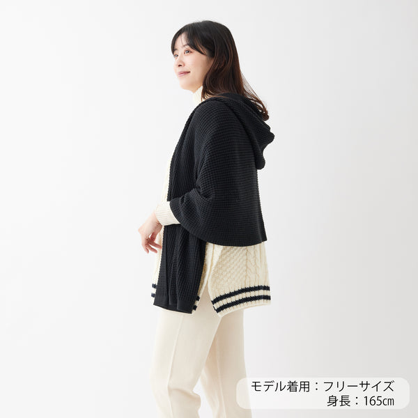 NETENE.：Puffy Knit Hoodie Stole  パフィーニットフードストール