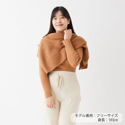 NETENE.：Puffy Knit Hoodie Stole  パフィーニットフードストール