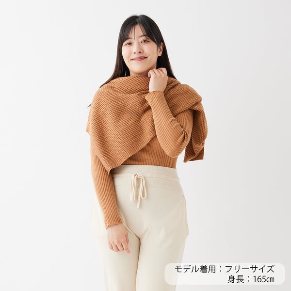 NETENE.：Puffy Knit Hoodie Stole  パフィーニットフードストール