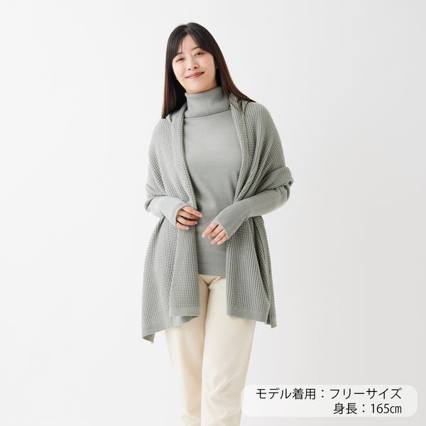 NETENE.：Puffy Knit Hoodie Stole  パフィーニットフードストール