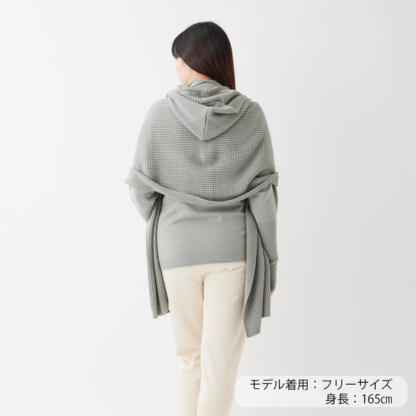 NETENE.：Puffy Knit Hoodie Stole  パフィーニットフードストール