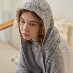 NETENE.：Puffy Knit Hoodie Stole  パフィーニットフードストール