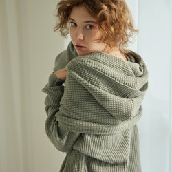 NETENE.：Puffy Knit Hoodie Stole  パフィーニットフードストール