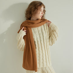 NETENE.：Puffy Knit Hoodie Stole  パフィーニットフードストール