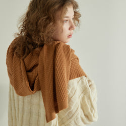 NETENE.：Puffy Knit Hoodie Stole  パフィーニットフードストール