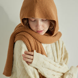 NETENE.：Puffy Knit Hoodie Stole  パフィーニットフードストール