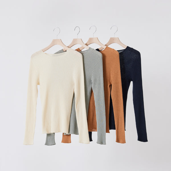 NETENE.：Comfy Knit Long Sleeve Crew Neck Pullover  コンフィニット長袖クルーネックプルオーバー