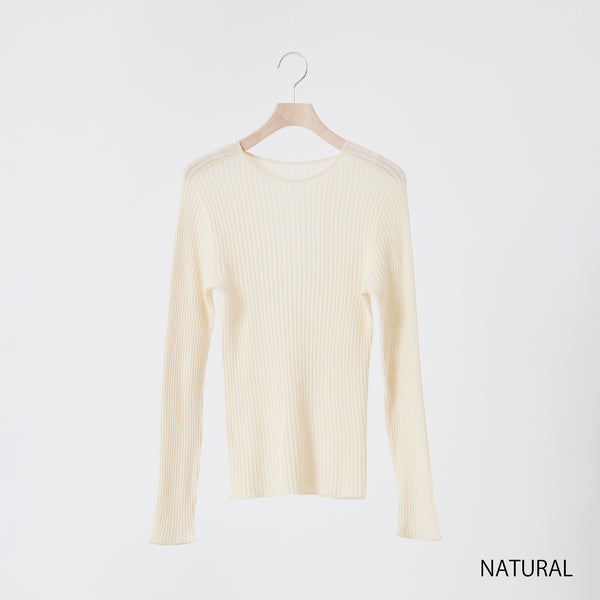 NETENE.：Comfy Knit Long Sleeve Crew Neck Pullover  コンフィニット長袖クルーネックプルオーバー