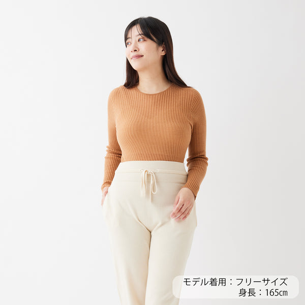 NETENE.：Comfy Knit Long Sleeve Crew Neck Pullover  コンフィニット長袖クルーネックプルオーバー