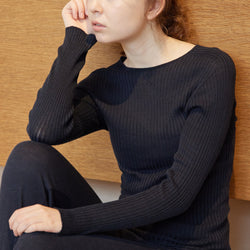 NETENE.：Comfy Knit Long Sleeve Crew Neck Pullover  コンフィニット長袖クルーネックプルオーバー