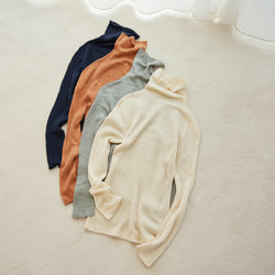 NETENE.：Comfy Knit Long Sleeve Turtleneck Pullover コンフィニット長袖タートルネックプルオーバー