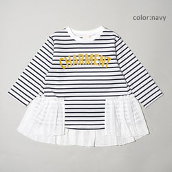 【SALE 30%OFF】ami amie-SELECT- : ペプラムフリルロゴTシャツ/p12021-31