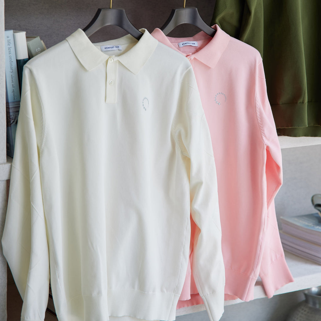 PERFECT TAN｜《SALE》ロングスリーブアーガイルポロシャツ〈MENS〉