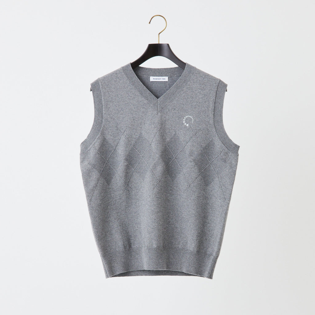 PERFECT TAN｜《SALE》コットンカシミヤアーガイルベスト〈MENS〉