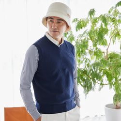 PERFECT TAN｜《SALE》コットンカシミヤアーガイルベスト〈MENS〉