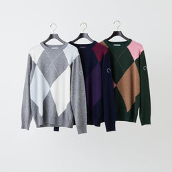 PERFECT TAN｜《SALE》アーガイルインターシャプルオーバー〈MENS〉