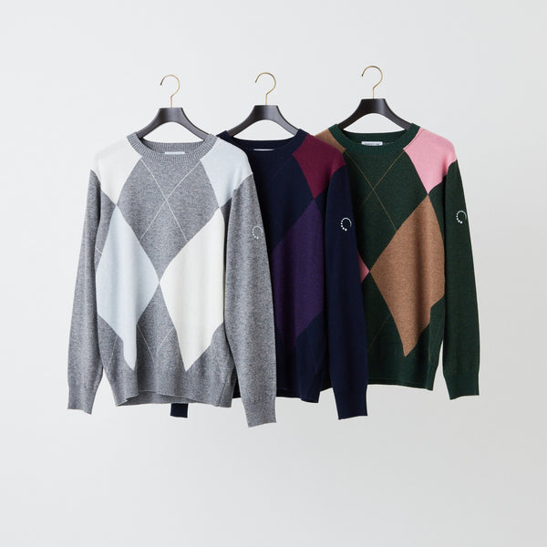 PERFECT TAN｜《SALE》アーガイルインターシャプルオーバー〈MENS〉