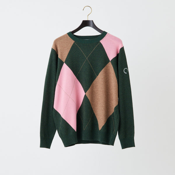 PERFECT TAN｜《SALE》アーガイルインターシャプルオーバー〈MENS〉