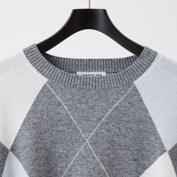 PERFECT TAN｜《SALE》アーガイルインターシャプルオーバー〈MENS〉