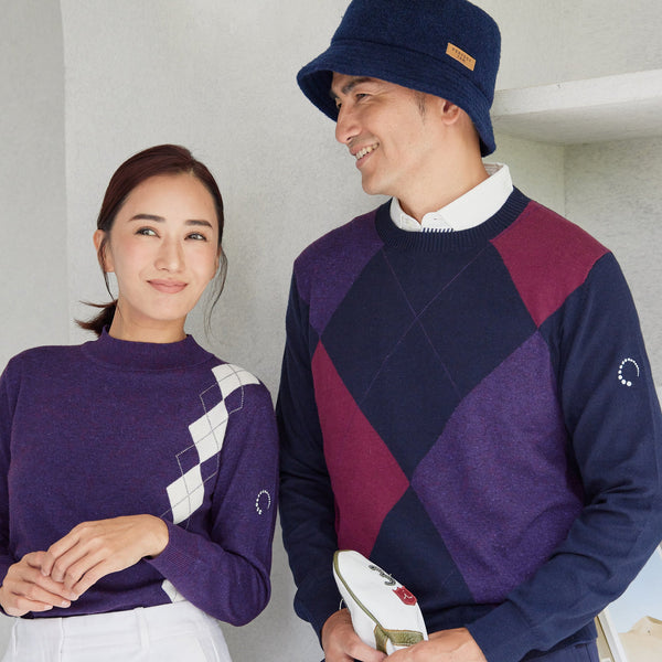 PERFECT TAN｜《SALE》アーガイルインターシャプルオーバー〈MENS〉