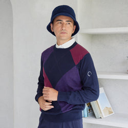 PERFECT TAN｜《SALE》アーガイルインターシャプルオーバー〈MENS〉