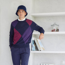 PERFECT TAN｜《SALE》アーガイルインターシャプルオーバー〈MENS〉